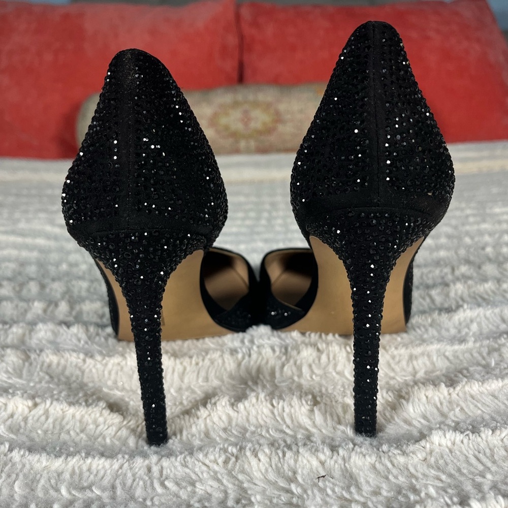 INC International Concepts Black Glitter Pointed-Toe Stiletto Heels - Picture 5 of 8